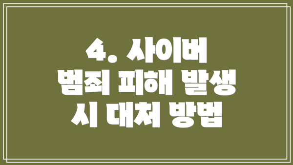 4. 사이버 범죄 피해 발생 시 대처 방법