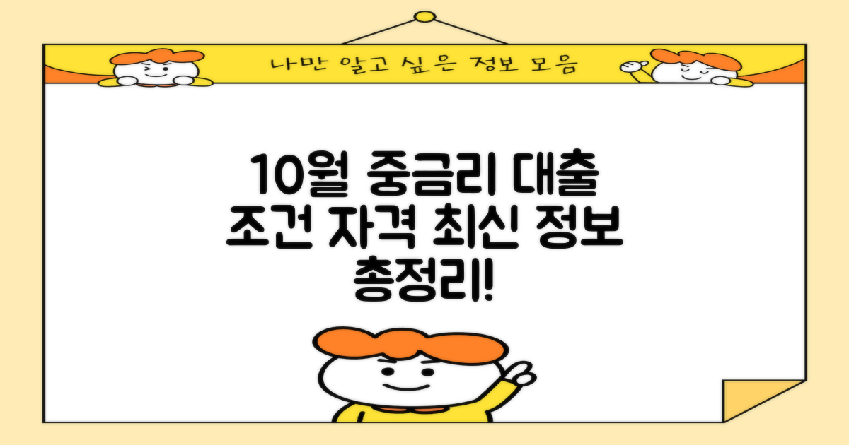 10월 4주차 중금리 대출, 조건과 자격, 최신 정보 총정리!