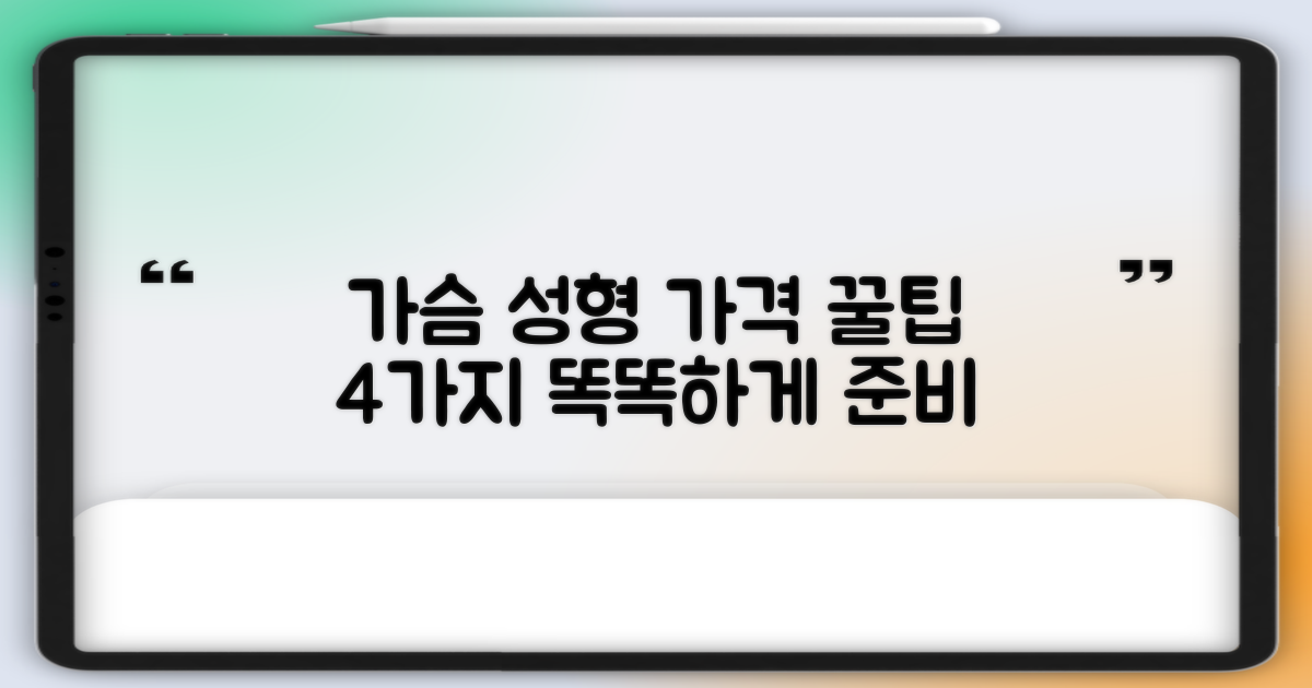 가슴 성형 가격, 똑똑하게 준비하는 4가지 꿀팁