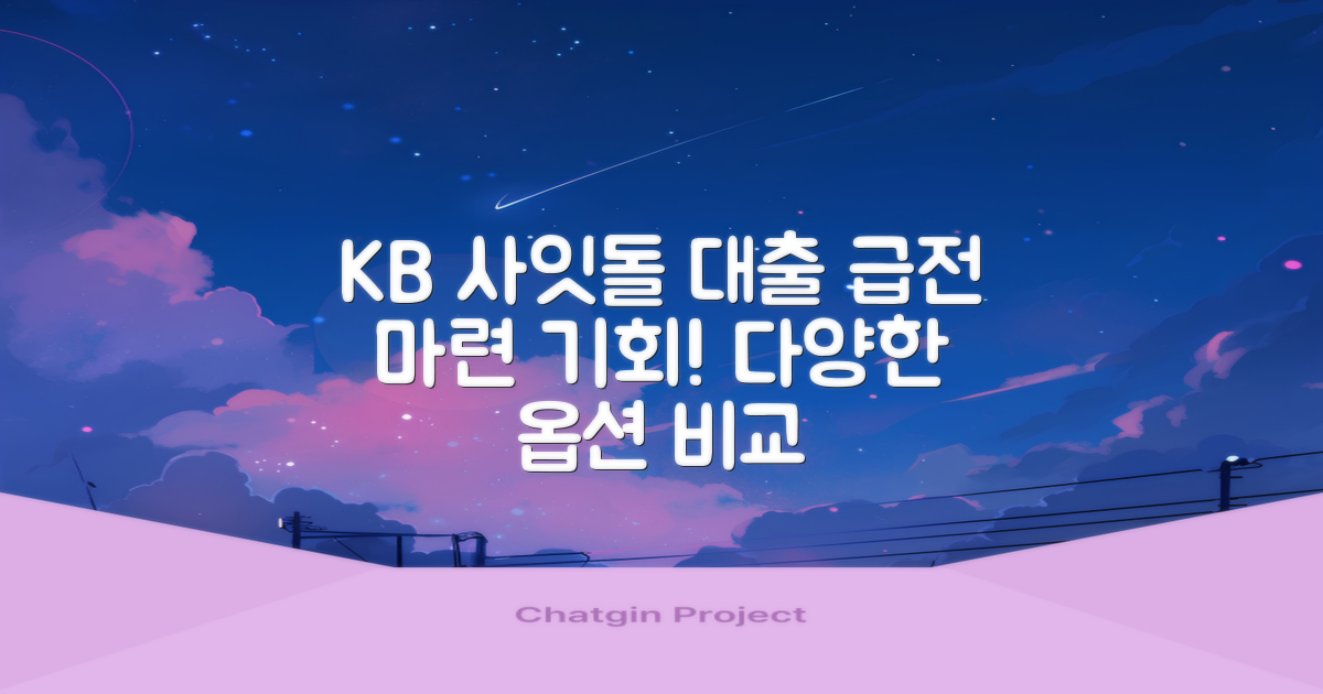 신속한 자금 마련의 기회: KB 사잇돌 중금리대출부터 다양한 옵션 비교