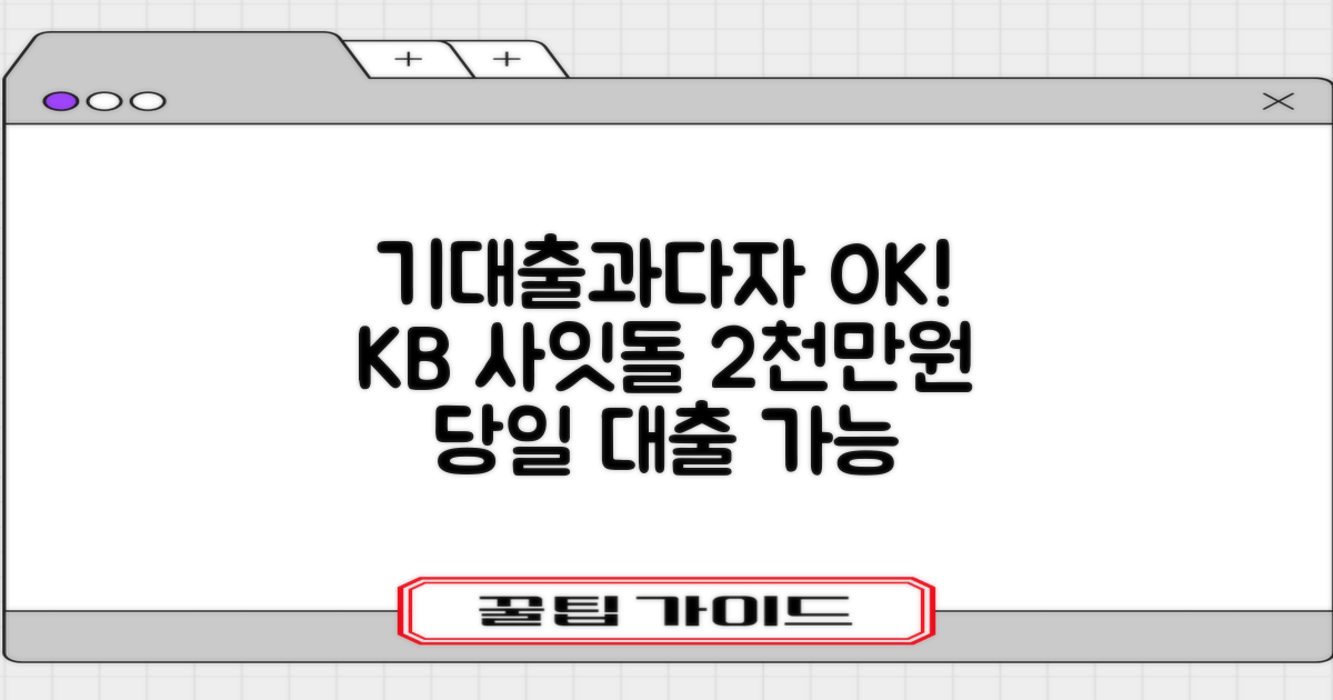 기대출과다자 희망, KB 사잇돌: 최대 2천만원 당일 대출 가능