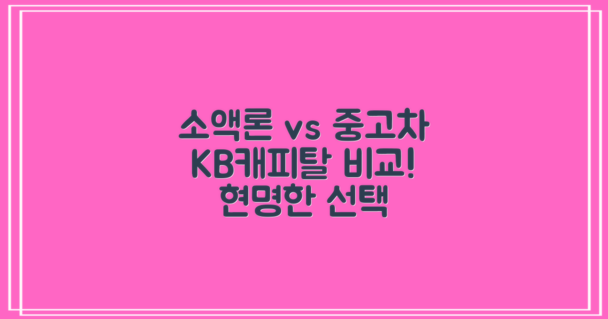 소액론, 중고차담보대출 비교: KB캐피탈 상품으로 현명하게!