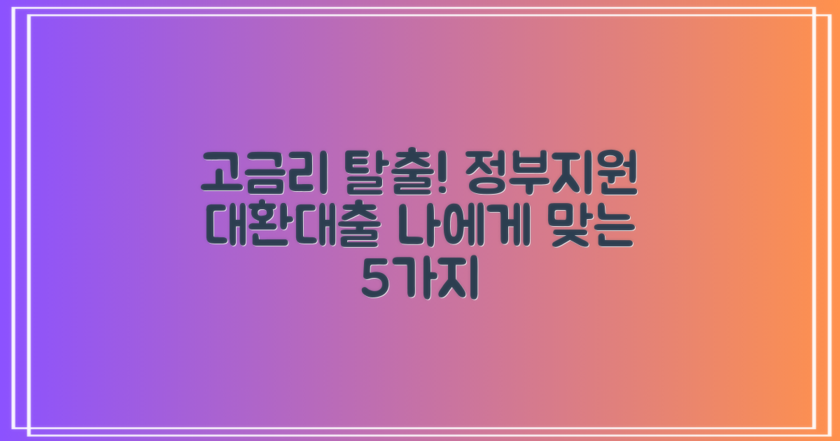 나에게 맞는 정부지원 대환대출 찾기: 고금리 탈출 5가지 방법