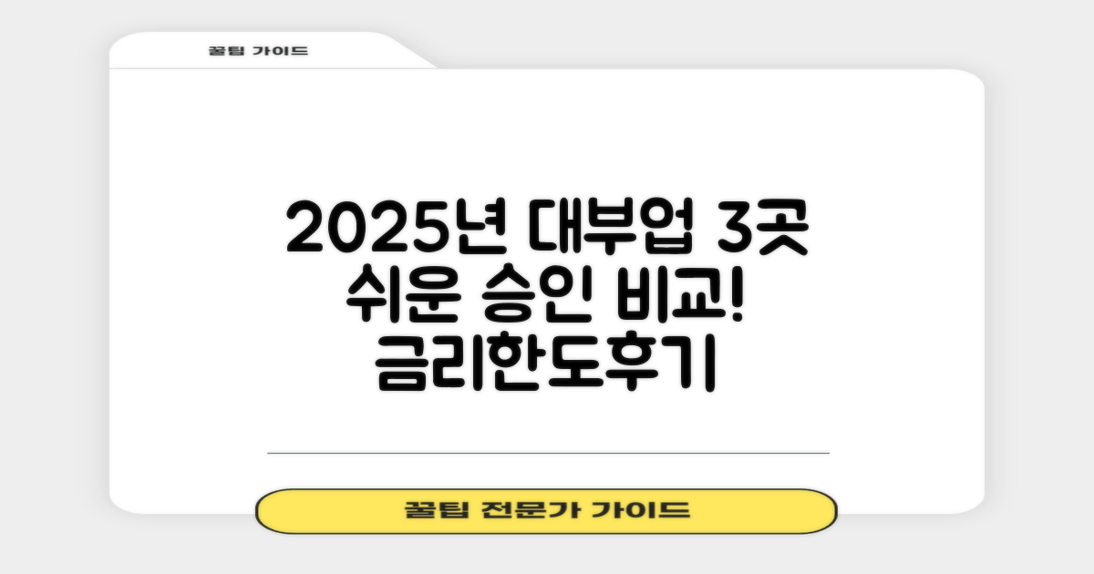 2025년, 쉬운 조건 대부업체 3곳 비교: 금리·한도·후기 총정리