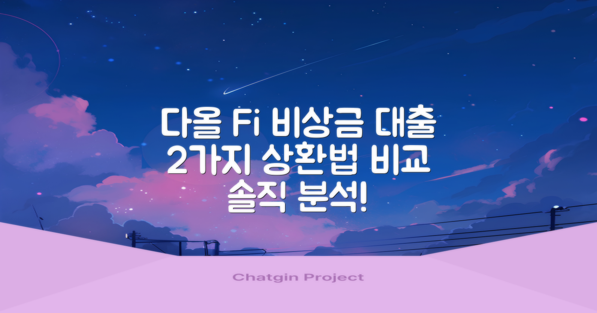 다올저축은행 Fi 비상금 대출: 2가지 상환 방법 비교 분석