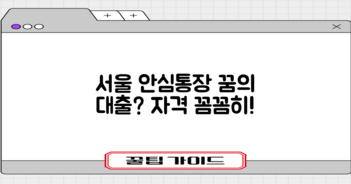 서울시 안심통장, 누구나 신청 가능한 꿈의 대출? 신청 자격부터 꼼꼼하게 알아볼까요?