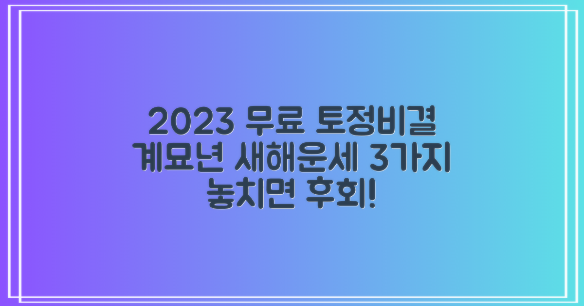2023년, 계묘년 새해를 맞이하는 3가지 무료 토정비결 서비스