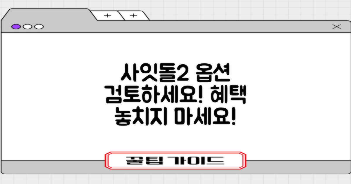 사잇돌2 옵션을 검토하세요