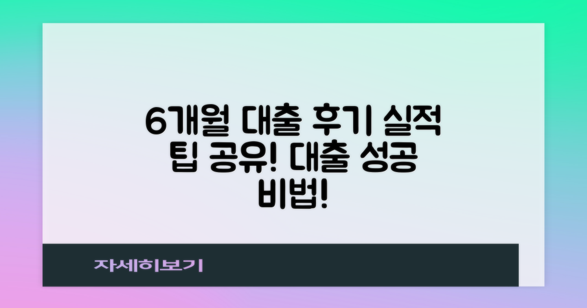 6개월간 대출 후기 실적