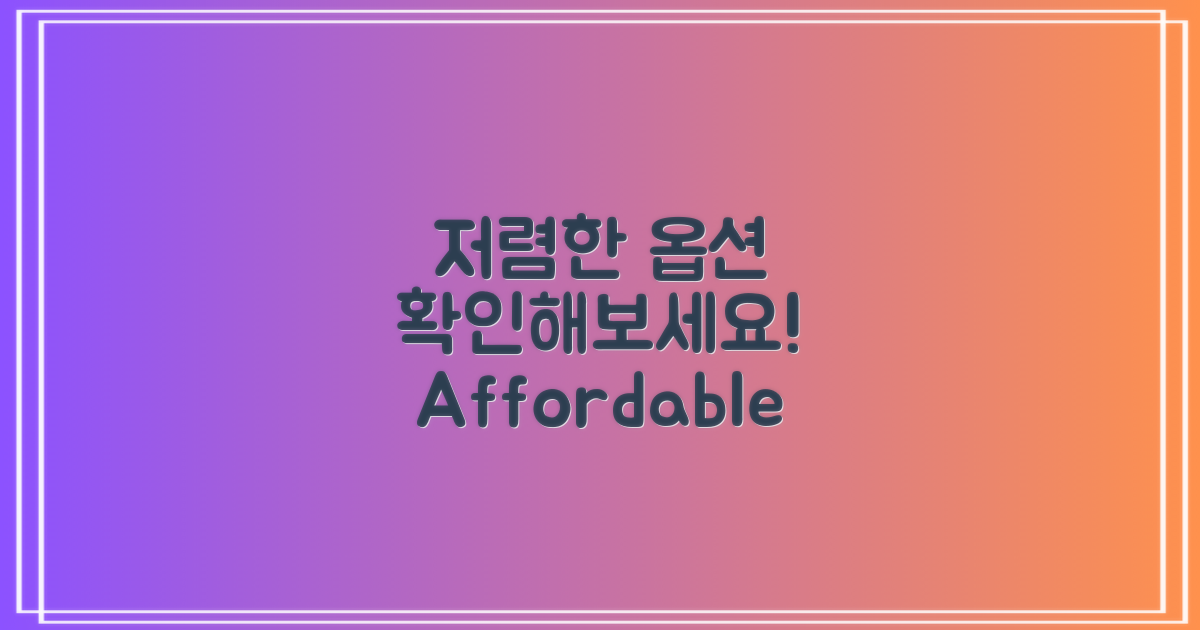 저렴한 옵션 알아보세요