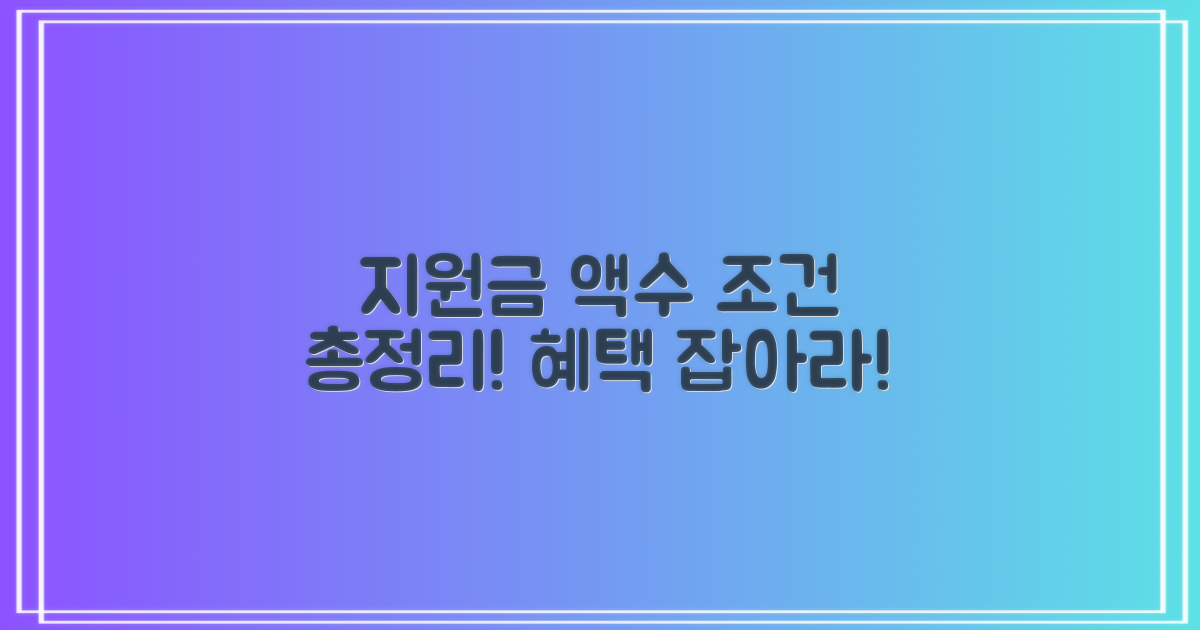 지원금 액수 및 조건