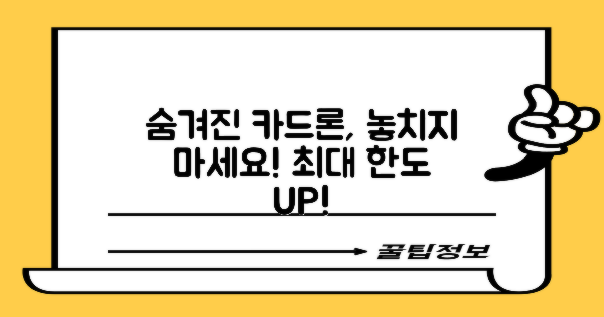 숨겨진 카드론 한도, 놓치지 마세요