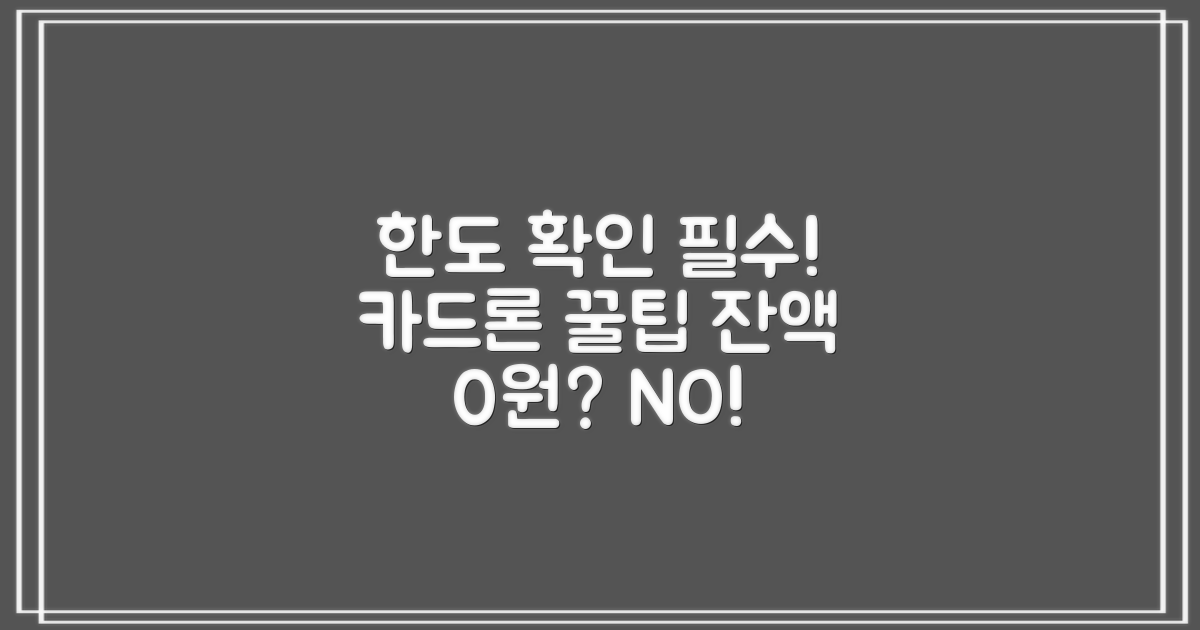 카드론 이용 전, 잔여 한도 꼭 확인