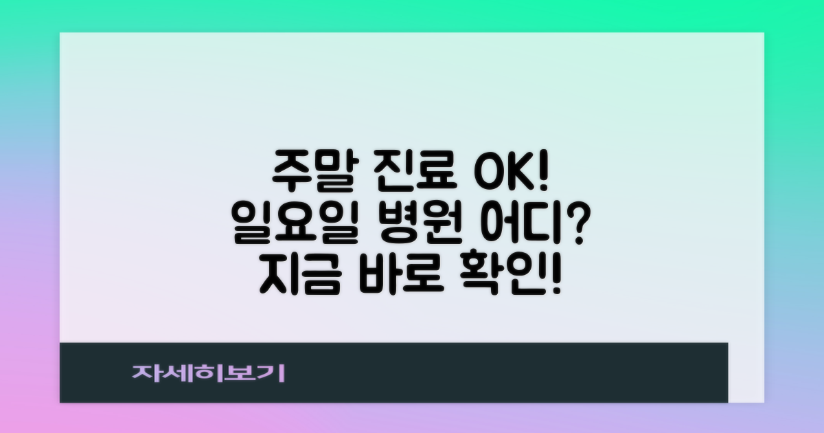 일요일, 주말 진료는 어디?