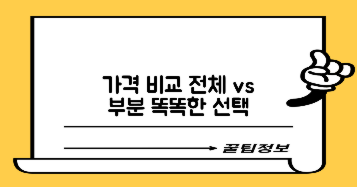 가격 비교: 전체 vs 부분